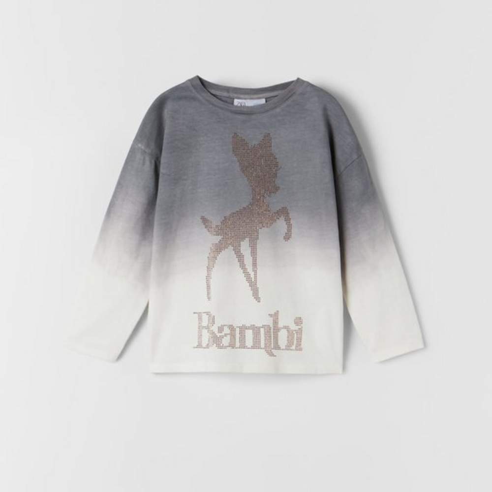 Zara Disney Tie Dye‎ Rhinestone Bambi T-Shirt sz 11-12